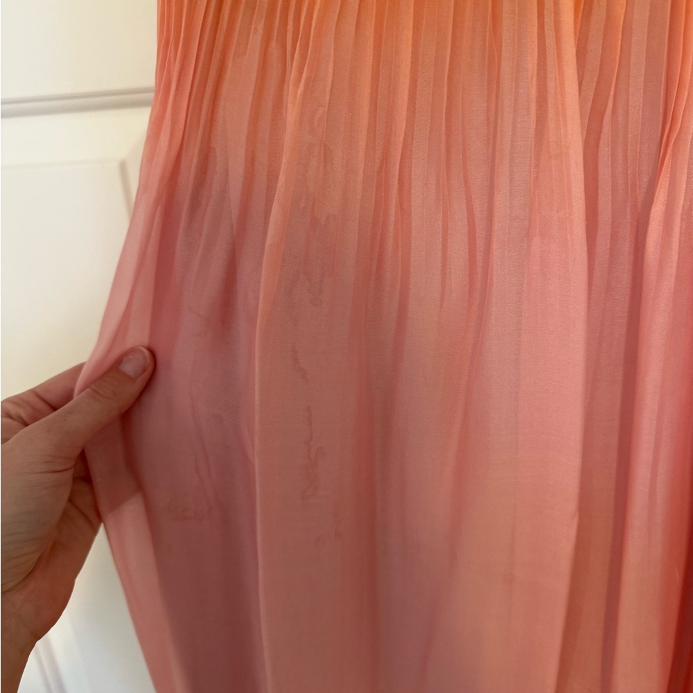 Alice + Olivia Pink to Peach Ombre Pleated Evening Gown - Picture 6 of 7